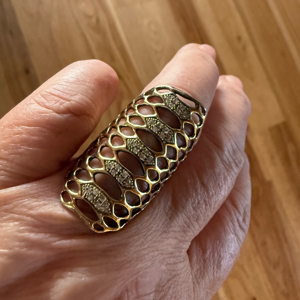 Gold Statement Ring with Diamond Accents